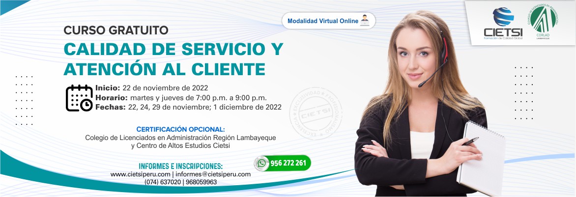 curso calidad de servicio y atenciOn al cliente